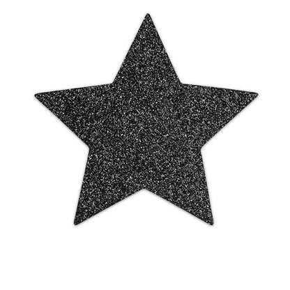 Cappucci per capezzoli BIJOUX FLASH COLLECTION in nero con stelle lucenti, eleganti e discreti, ideali per lingerie e intimo raffinato