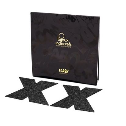 Collana con croce nera di BIJOUX INDISCRETS FLASH COLLECTION, semplice e elegante, visibile in dettaglio nell'immagine.