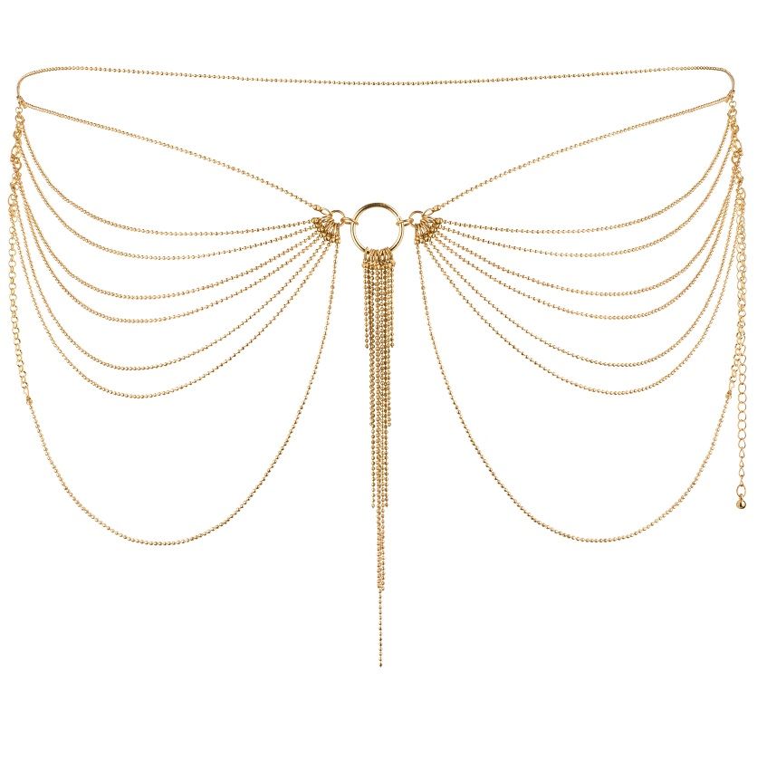 Gioiello magnifico con catena in metallo dorato per la vita, prodotto BIJOUX MAGNIFIQUE, dettaglio elegante e raffinato.