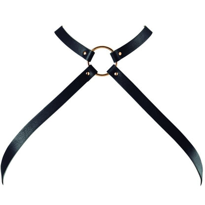 Collare incrociato nero BIJOUX MAZE INDISCRETS, con design labirinto, visibile in dettaglio nell'immagine.