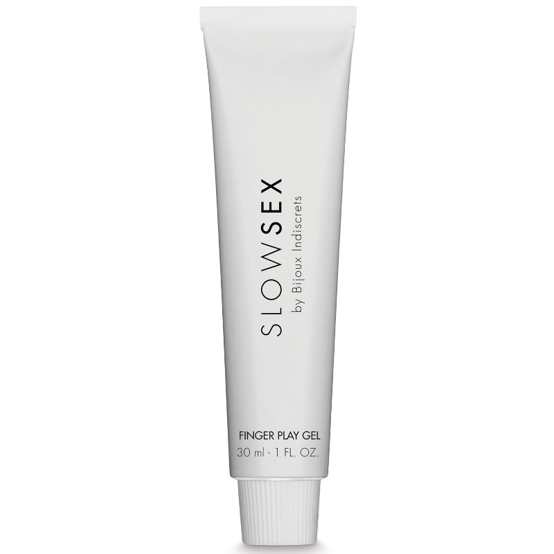 Gel da massaggio BIJOUX SLOW SEX con dita, bottiglia da 30 ml, crema per massaggi intimi, morbida e idratante.