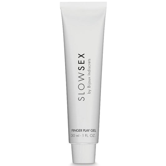 Gel da massaggio BIJOUX SLOW SEX con dita, bottiglia da 30 ml, crema per massaggi intimi, morbida e idratante.