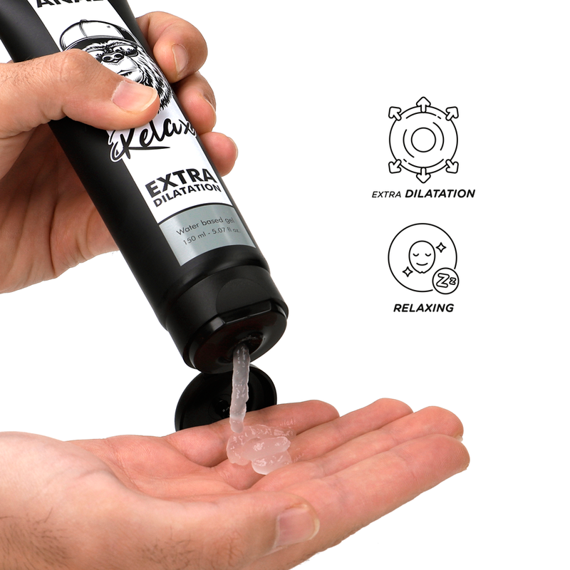 Gel a base d'acqua BLACK HOLE per dilatazione anale, 150 ml, con formula idratante e lubrificante naturale.