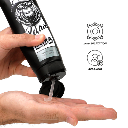 Gel analico a base d'acqua BLACK HOLE, dilatazione anale, 250 ml, prodotto per pratiche di relax e dilatazione.