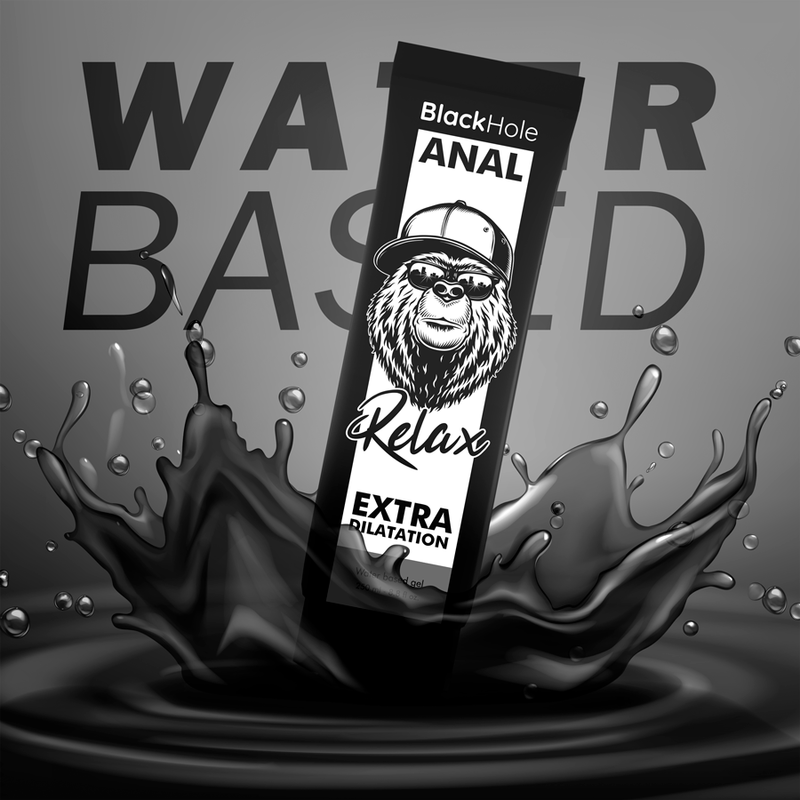 Gel analcolico Black Hole a base d'acqua, 250 ml, ideale per dilatazione anale, morbido e idratante.