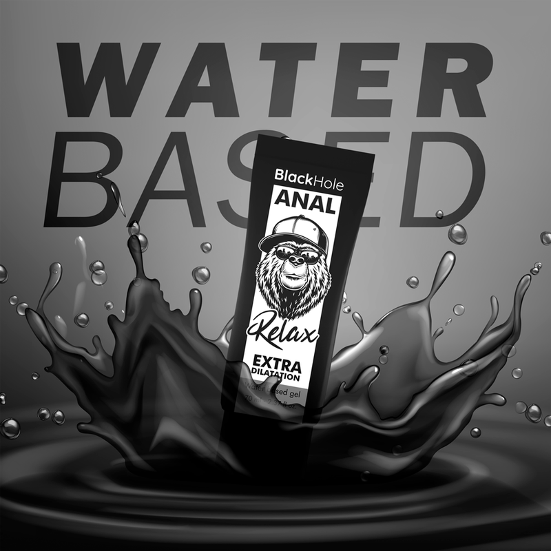 Gel dilatante anale Black Hole a base d'acqua, 70 ml, con texture trasparente e naturale, ideale per comfort e praticità.