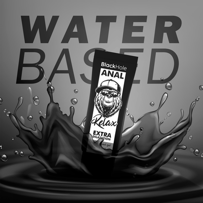 Gel dilatante anale Black Hole a base d'acqua, 70 ml, con texture trasparente e naturale, ideale per comfort e praticità.