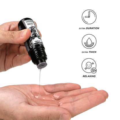 Gel di dilatazione anale BLACK HOLE a base di silicone, 30 ml, confezione con tubo e etichetta nera.