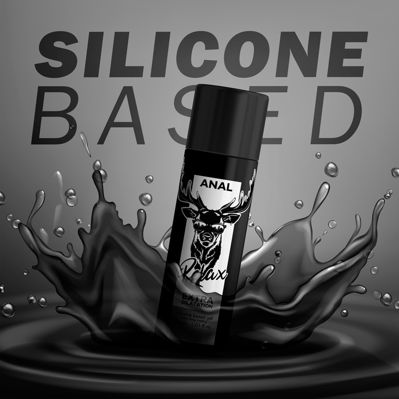 Gel di dilatazione anale BLACK HOLE a base di silicone, contenuto da 30 ml, tubetto con etichetta nera e logo nero.