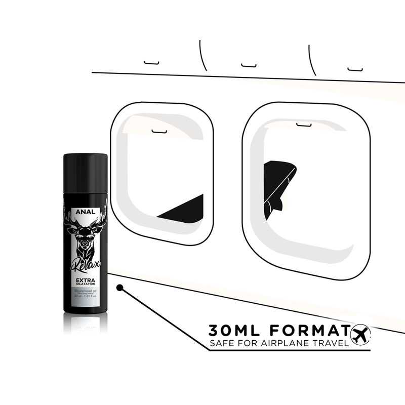 Gel di dilatazione anale BLACK HOLE, gel a base di silicone da 30 ml, visibile nella confezione con etichetta nera e logo nero.