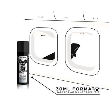 Gel di dilatazione anale BLACK HOLE, gel a base di silicone da 30 ml, visibile nella confezione con etichetta nera e logo nero.