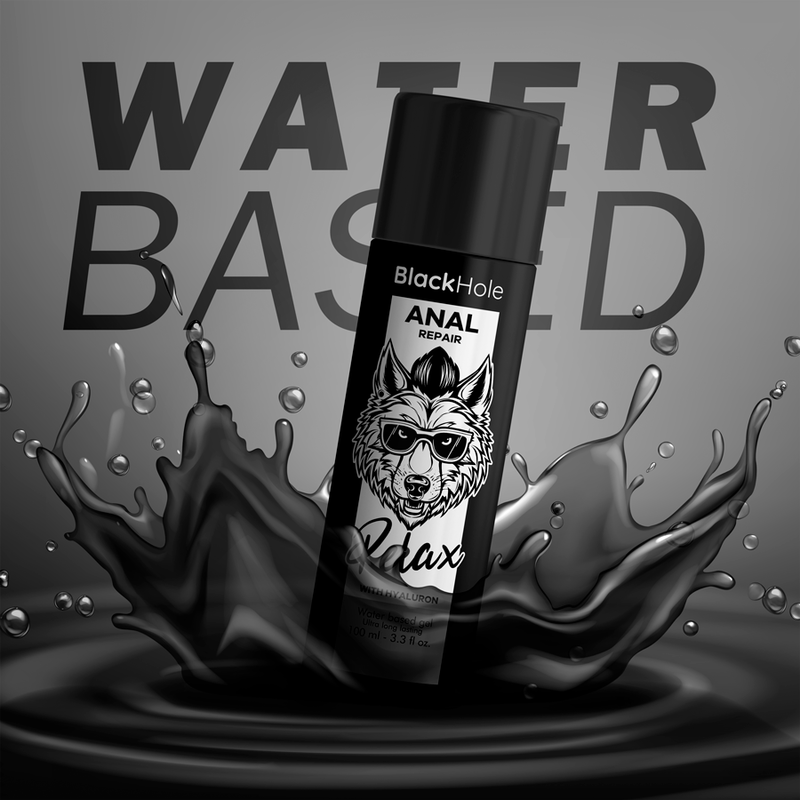 Riparatore anale Black Hole Relax con ialuronico, crema idratante e lenitiva, contenuto da 100 ml, ideale per il comfort della zona.