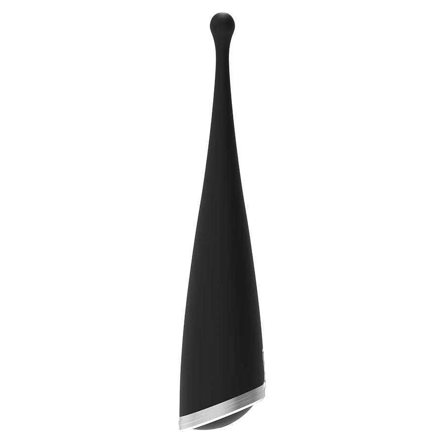 Vibe BRILLY GLAM Nero Clitorale Spot, dispositivo vibrante nero per stimolazione clitoridea, in uso su una donna.