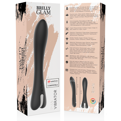 Orologio vibratore BRILLY GLAM Ryan compatibile con tecnologia wireless, mostrato in dettaglio con cinturino e display digitale.