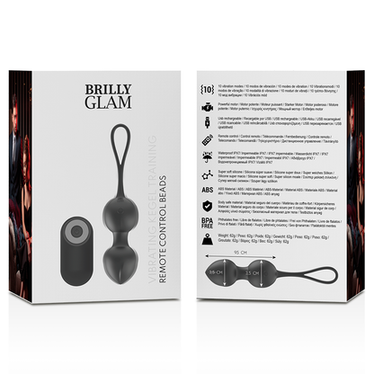 Perle vibrante BRILLY GLAM Vibrierennde Kegelperlen con telecomando, colore rosa, in silicone morbido, dettaglio in immagine