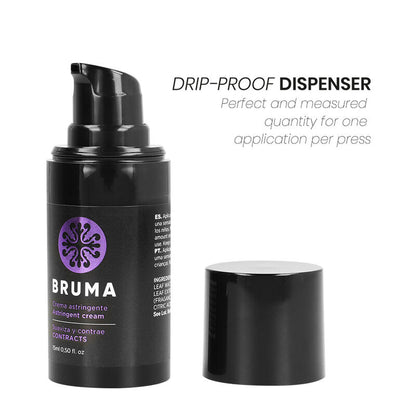 Crema astringente ultra scorrevole BRUMA in tubo da 15 ml, con texture liscia e trasparente per la cura della pelle.