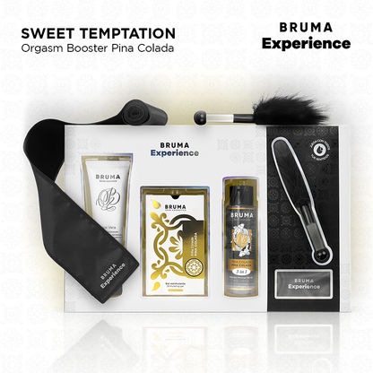 Bruma Xperience Dolce Pacco Tentazione Pina Colada con potenziatore di orgasmo, confezione con prodotto e ingredienti naturali
