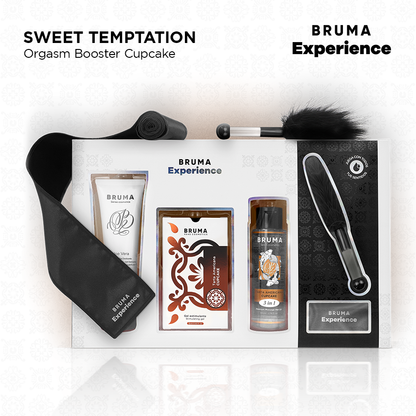 Kit tentazione dolce americana BRUMA XPERIENCE con potenziatore di orgasmo, include dettagli del prodotto e design elegante