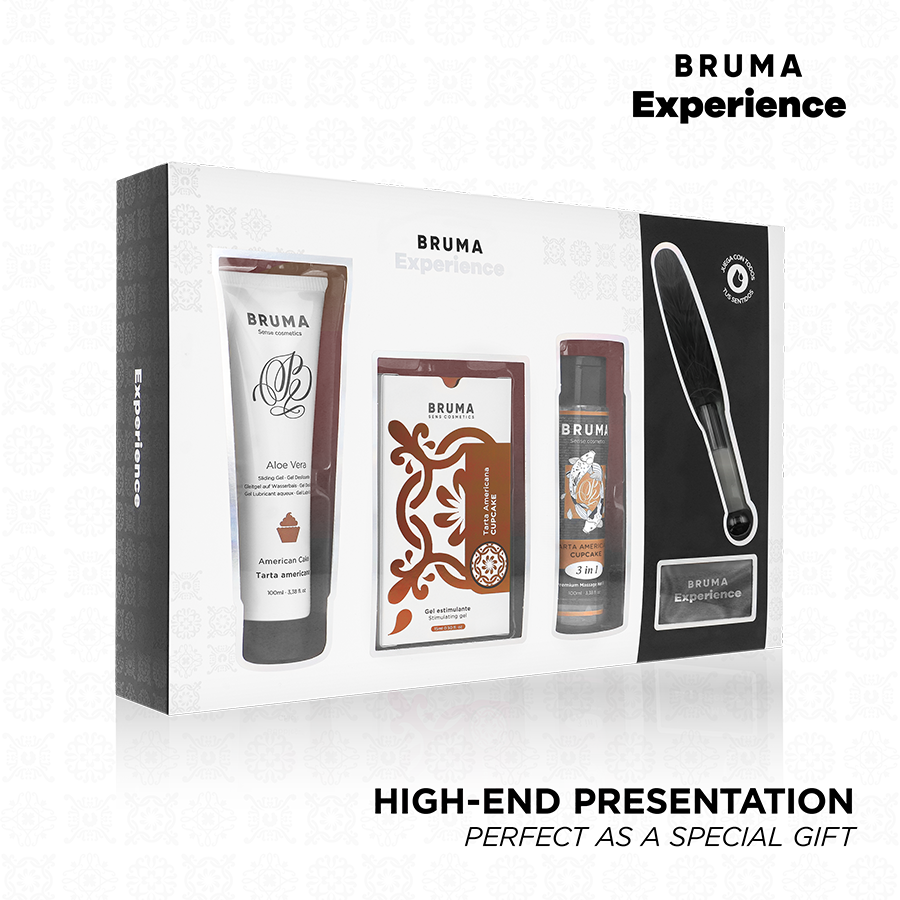 Kit tentazione Dolce Americana BRUMA XPERIENCE con potenziatore di orgasmo, set di prodotti per il piacere e il benessere.