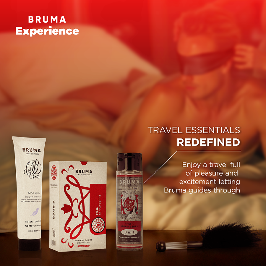 Kit tentazione vibratoria BRUMA XPERIENCE con fragola, dispositivo per orgasmi vibranti, design elegante e funzionale