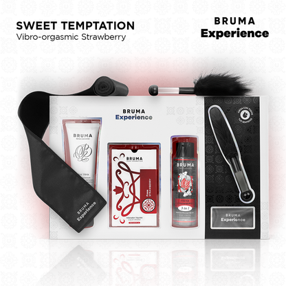 Kit tentazione vibratoria BRUMA XPERIENCE con fragola, dispositivo per orgasmi dolci e stimolazione sensoriale, immagine del prodotto.