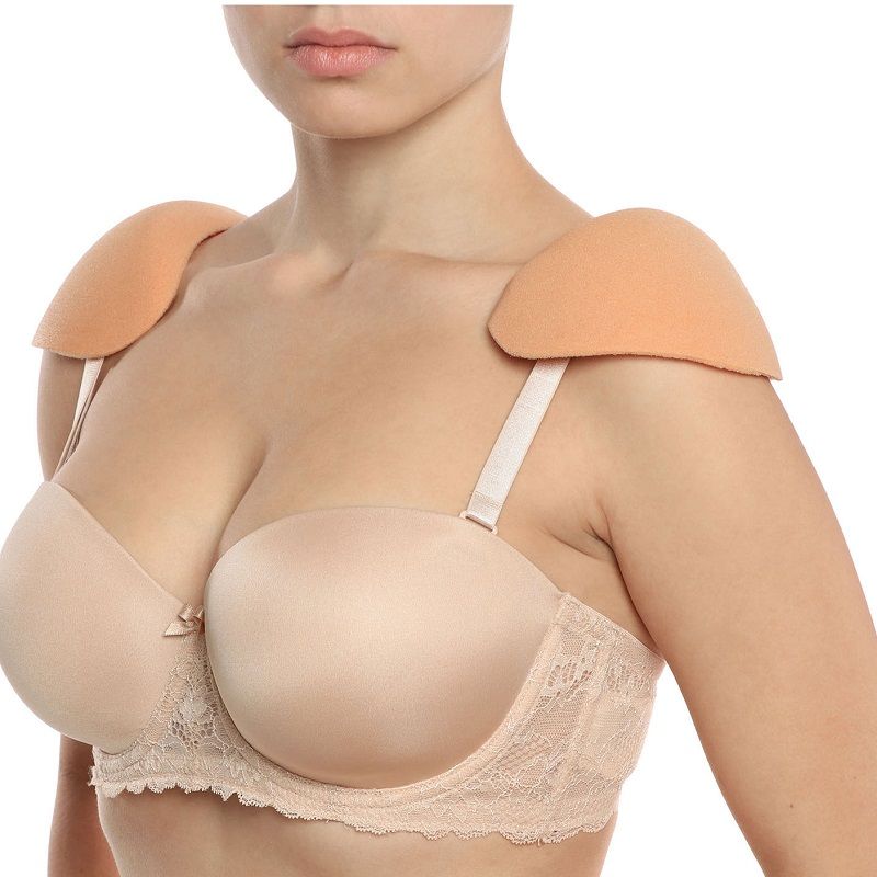 Protezioni spalla BYE BRA beige, supporto per comfort e sicurezza, accessori morbidi e resistenti per il benessere.