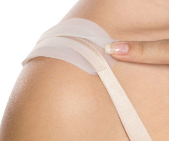 Reggiseno antiscivolo BYE-BRA con cuscino, accessori per il comfort e il sostegno, in colore neutro, visibile in primo piano.