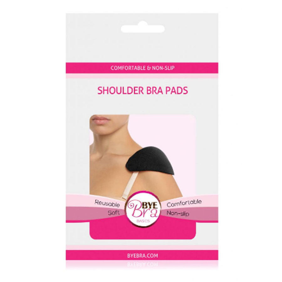 Supporto nero BYE-BRA per protezioni spalle, con imbottitura e supporto regolabile, ideale per comfort e protezione.