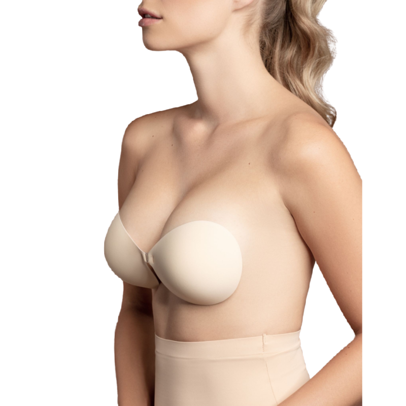 Reggiseno invisibile BYE BRA nero con coppa A, senza cuciture e design invisibile per un look naturale e senza linee visibili