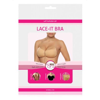 Reggiseno push-up nero BYE-BRA Lace-It Valorizzazione con coppa A, dettagli in pizzo e design elegante.