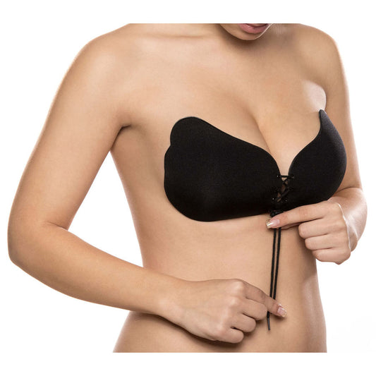 Reggiseno push-up BYE-BRA Lace-It in pizzo nero con coppa C, design elegante e modellante.