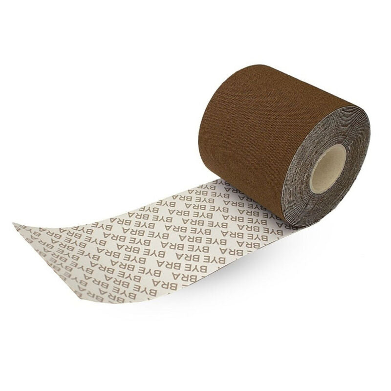 Nastro corpo BYE BRA da 5 m x 6,5 cm e 3 paia di copri capezzoli marroni, ideale per coprire e proteggere la pelle