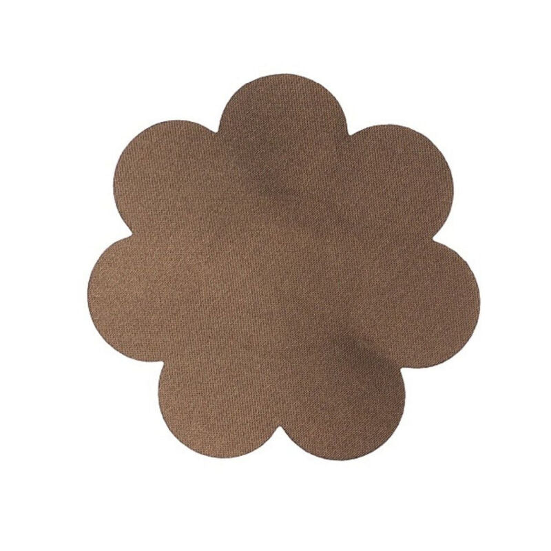 Nastro corpo BYE-BRA da 5 m x 6,5 cm con 3 paia di copri capezzoli marroni, ideale per copertura e supporto invisibile.