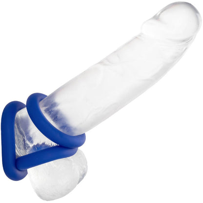 Set di anelli per il pene CALEXOTICS Admiral, anelli blu in acciaio inox, con dettagli robusti e design ergonomico.