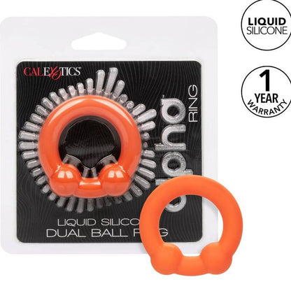 Anello CALEXOTICS Alpha Dual Ball di colore arancione con design moderno e dettagli distintivi, in metallo lucido.