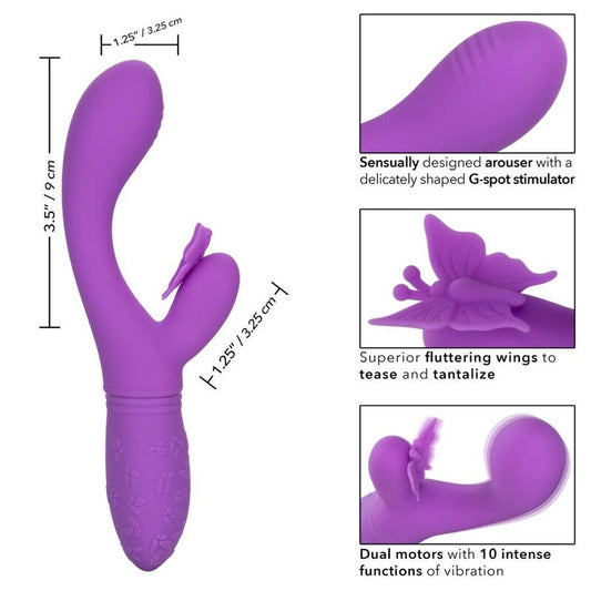 Calexotics Bacio Farfalla Flutter Viola, vibratore con design a farfalla e colori viola, elegante e stimolante.
