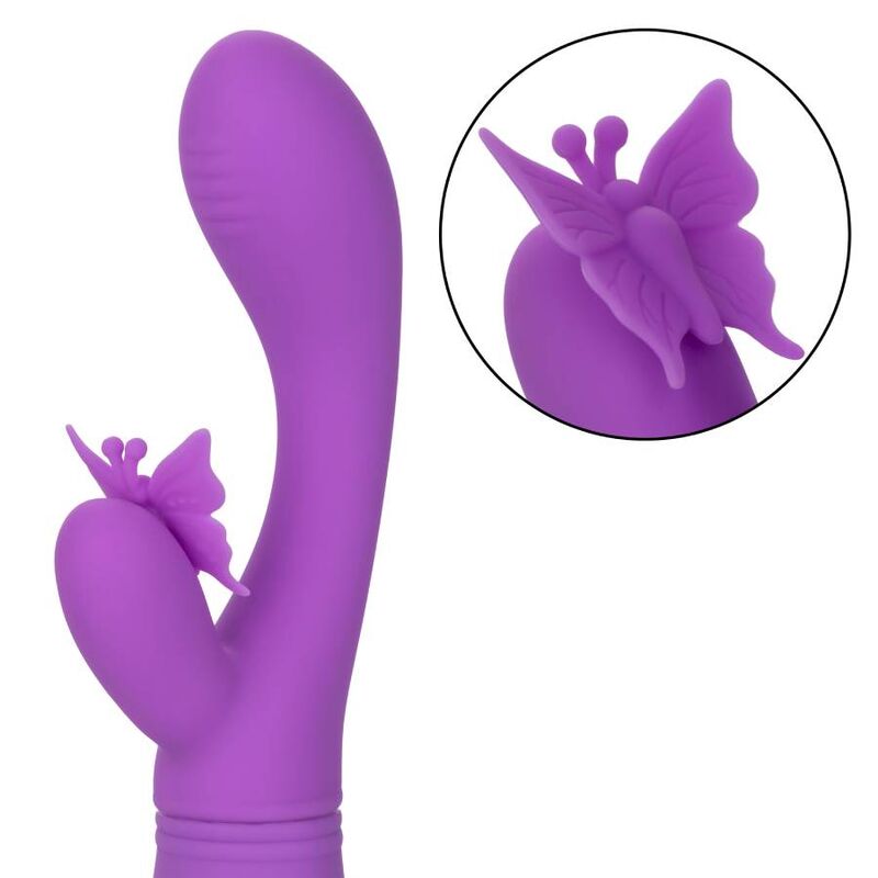 Calexotics Bacio Farfalla Flutter viola, giocattolo erotico con farfalla vibrante e design elegante, per stimolazione sensoriale.