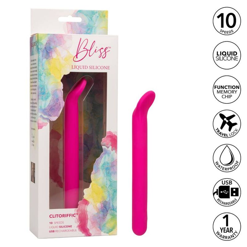 Calexotics Bliss Clitoriffico rosa, stimolatore clitoride rosa con design ergonomico, visibile in primo piano.