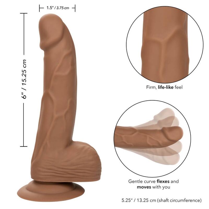 Calexotics borchie in silicone marroni da 15,24 cm, accessorio decorativo per giochi intimi.