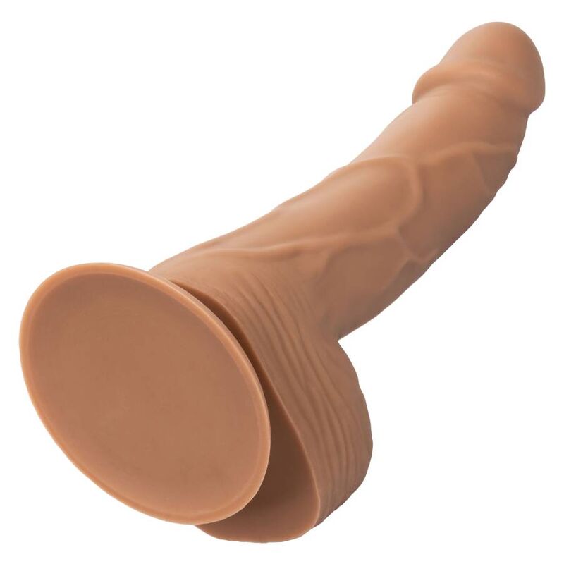 Borchie in silicone marrone CALEXOTICS, diametro 15,24 cm, dettaglio di borchie decorative su superficie liscia.