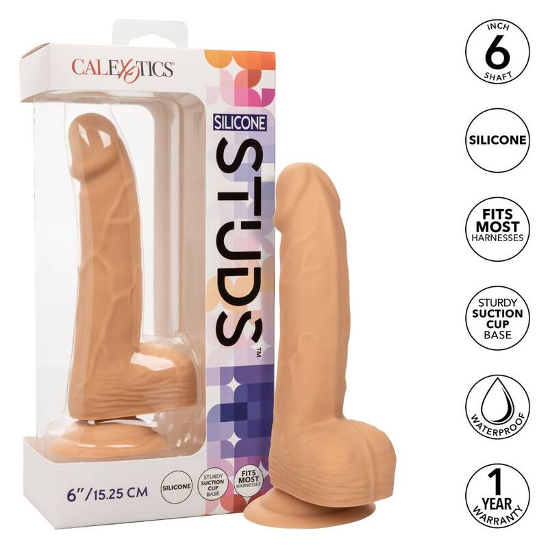 Borchie in silicone CALEXOTICS da 15,24 cm in pelle, dettaglio di accessorio di moda elegante e resistente.