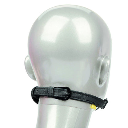 Sfera da soffocamento CALEXOTICS Boundless Ball Gag traspirante, in silicone nero, con cinturino regolabile e fori di ventilazione.