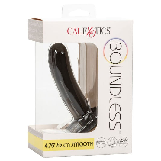 Dildo CALEXOTICS Boundless da 12 cm con superficie liscia, compatibile con limbracatura, posizionato su sfondo neutro.