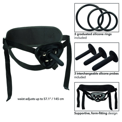 Set di pegging in silicone CALEXOTICS Boundless Kit, con accessori per gioco di ruolo e piacere anale, di alta qualità e sicuro.