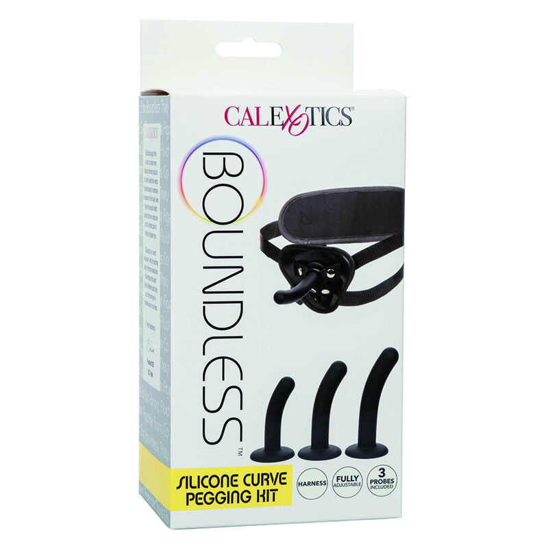 Kit di pegging in silicone CALEXOTICS Boundless per curve, con design ergonomico e texture dettagliata per stimolazione e comfort.
