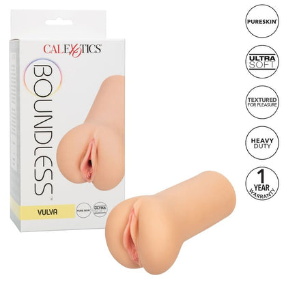 Stroker vulva CALEXOTICS Boundless con pelle chiara, dettaglio realistico e texture morbida, oggetto di piacere intimo.