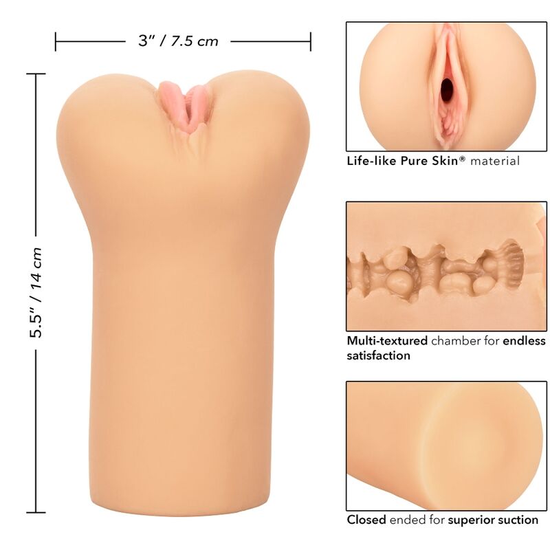 Stroker vulva CALEXOTICS Boundless con pelle chiara, dettaglio realistico e morbido, ideale per stimolazione sensuale.