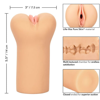 Stroker vulva CALEXOTICS Boundless con pelle chiara, dettaglio realistico e morbido, ideale per stimolazione sensuale.