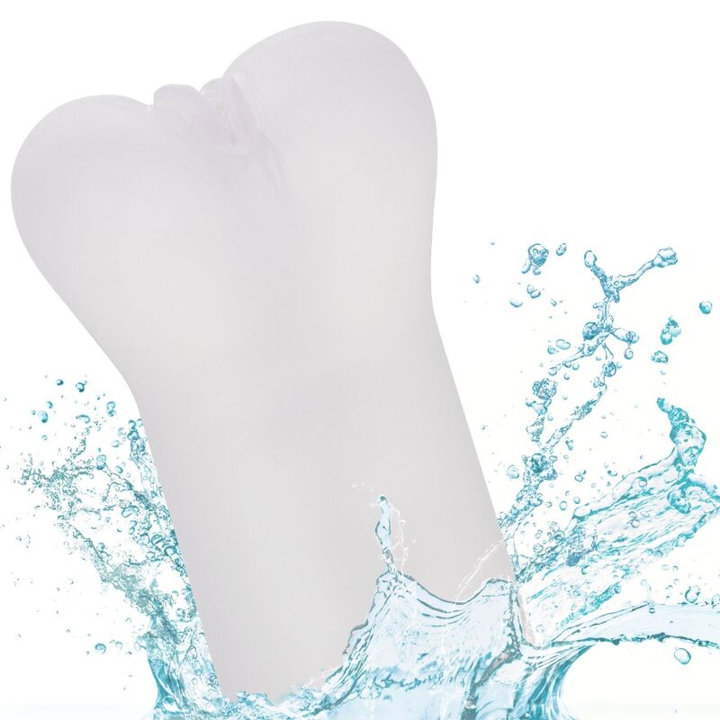 Stroker vulva trasparente CALEXOTICS Boundless, dettagli realistici e morbidi, ideale per stimolazione sensoriale.