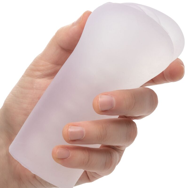 Stroker vulva trasparente CALEXOTICS Boundless, con dettagli realistici e design morbido, visibile in questa immagine.